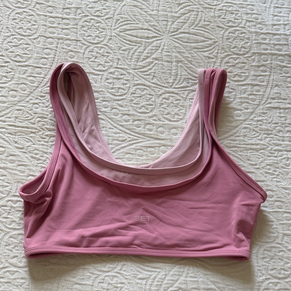 SET Active Double Strap Pink Sports Bra